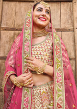 Load image into Gallery viewer, Ivory White Banarasi Silk Lehenga Choli with Heavy Embroidery Work