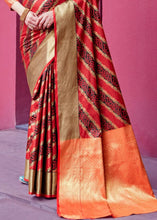 Cargar imagen en el visor de la galería, Carmine Red Woven Patola Silk Saree