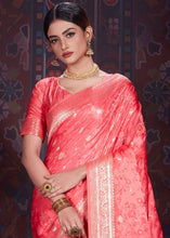 Laden Sie das Bild in den Galerie-Viewer, Persian Red Zari Woven Satin Silk Saree