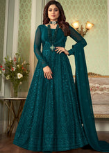 Load image into Gallery viewer, Prussian Blue Georgette Embroidered Anarkali Suit