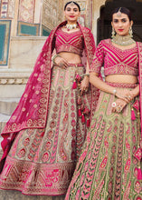 Load image into Gallery viewer, Grey &amp; Pink Velvet Lehenga Choli with Heavy Embroidery Work