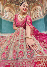 Load image into Gallery viewer, Grey &amp; Pink Velvet Lehenga Choli with Heavy Embroidery Work
