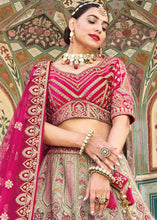 Load image into Gallery viewer, Grey &amp; Pink Velvet Lehenga Choli with Heavy Embroidery Work