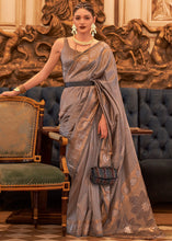 Carica l'immagine nel visualizzatore Galleria,Chamoisee Brown Woven Tussar Silk Saree with Sequins Work