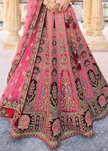 Load image into Gallery viewer, Pink &amp; Red Velvet Lehenga Choli with Heavy Embroidery Work