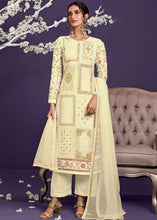 Carica l&#39;immagine nel visualizzatore Galleria,Blonde Yellow Georgette Salwar Suit with Thread, Zari &amp; Sequence work