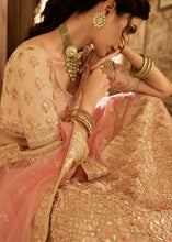 Laden Sie das Bild in den Galerie-Viewer, Salmon Pink Crepe Lehenga Choli with Zari, Dori, Thread &amp; Gota work