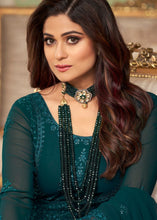 Load image into Gallery viewer, Prussian Blue Georgette Embroidered Anarkali Suit