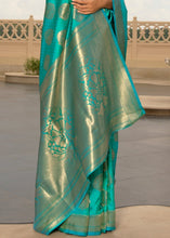 Load image into Gallery viewer, Tiffany Blue Woven Soft Kanjivaram Silk Saree with overall Butti work