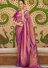 Laden Sie das Bild in den Galerie-Viewer, Lollipop Purple Zari Woven Kanjivaram Silk Saree