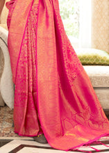 Load image into Gallery viewer, Hot Pink Zari Woven Kanjivaram Silk Saree with Tassels on Pallu