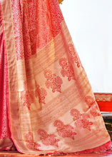 Load image into Gallery viewer, Crimson Red and Golden Blend Banarasi Woven Satin Silk Saree