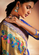 Load image into Gallery viewer, Jungle Green Woven Banarasi Paithani Silk Saree