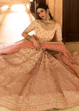 Cargar imagen en el visor de la galería, Salmon Pink Crepe Lehenga Choli with Zari, Dori, Thread &amp; Gota work