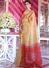 Laden Sie das Bild in den Galerie-Viewer, Fawn Silk Multithread Weaving Saree