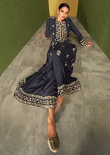 Load image into Gallery viewer, Dark Slate Grey Floral Embroidered Georgette Plazzo Suit