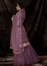 Load image into Gallery viewer, Royal Purple Designer Soft Net Sharara Suit with Sequin work