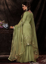 Load image into Gallery viewer, Pistachio Green Designer Soft Net Sharara Suit with Sequin work