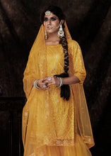 Load image into Gallery viewer, Golden Yellow Designer Soft Net Sharara Suit with Sequin work