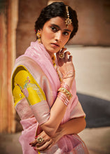 Load image into Gallery viewer, Baby Pink Woven Silk Saree with Embroidered Blouse