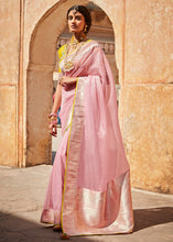 Load image into Gallery viewer, Baby Pink Woven Silk Saree with Embroidered Blouse