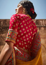 Load image into Gallery viewer, Saffron Yellow Woven Silk Saree with Embroidered Blouse
