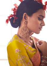 Load image into Gallery viewer, Peach Pink Woven Dola Silk Saree with Contrast Embroidered Border