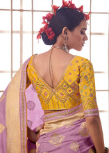 Load image into Gallery viewer, Lilac Purple Woven Dola Silk Saree with Contrast Embroidered Border