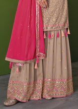 Load image into Gallery viewer, Shades Of Brown Georgette Embroidered Plazzo Suit