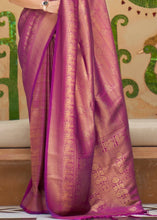 Laden Sie das Bild in den Galerie-Viewer, Lollipop Purple Zari Woven Kanjivaram Silk Saree