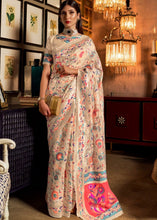 Load image into Gallery viewer, Daisy White Banarasi Jamawar Woven Silk Saree : Top Pick