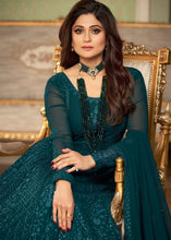 Load image into Gallery viewer, Prussian Blue Georgette Embroidered Anarkali Suit