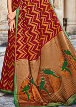 Laden Sie das Bild in den Galerie-Viewer, Maroon Red Soft Silk Saree with Embroidered Blouse