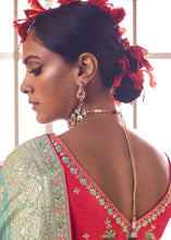 Load image into Gallery viewer, Turquoise Green Woven Dola Silk Saree with Contrast Embroidered Border