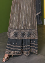 Load image into Gallery viewer, Anchor Grey Georgette Embroidered Plazzo Suit