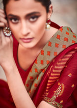 Load image into Gallery viewer, Tea Green Soft Silk Saree with Embroidered Blouse