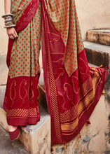 Load image into Gallery viewer, Tea Green Soft Silk Saree with Embroidered Blouse