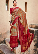 Load image into Gallery viewer, Tea Green Soft Silk Saree with Embroidered Blouse