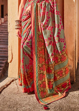 Load image into Gallery viewer, Green &amp; Pink Soft Silk Saree with Embroidered Blouse