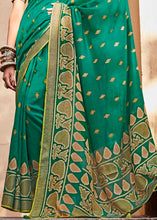 Load image into Gallery viewer, Jade Green Soft Silk Saree with Embroidered Blouse