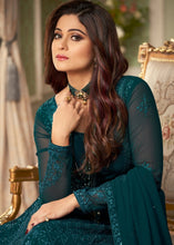 Load image into Gallery viewer, Prussian Blue Georgette Embroidered Anarkali Suit