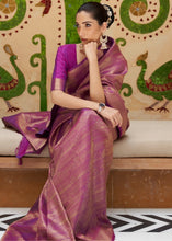 Laden Sie das Bild in den Galerie-Viewer, Lollipop Purple Zari Woven Kanjivaram Silk Saree