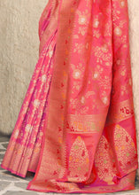 Carica l&#39;immagine nel visualizzatore Galleria,French Rose Pink Zari Woven Banarasi Silk Saree