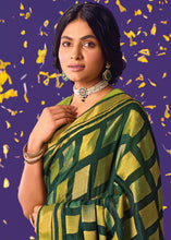 Cargar imagen en el visor de la galería, Shades Of Green Printed Paithani Silk Saree with Embroidered Blouse