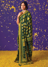 Cargar imagen en el visor de la galería, Shades Of Green Printed Paithani Silk Saree with Embroidered Blouse