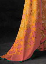 Load image into Gallery viewer, Apricot Orange Bandhani Print Soft Silk Saree with Contrast Blouse