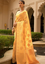 Load image into Gallery viewer, Butter Yellow Woven Soft Kanjivaram Silk Saree with overall Butti work