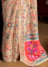Load image into Gallery viewer, Daisy White Banarasi Jamawar Woven Silk Saree : Top Pick