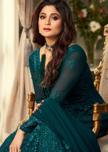 Load image into Gallery viewer, Prussian Blue Georgette Embroidered Anarkali Suit