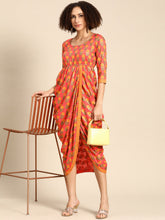 Load image into Gallery viewer, Side cowl Asymmetric overlap Dress